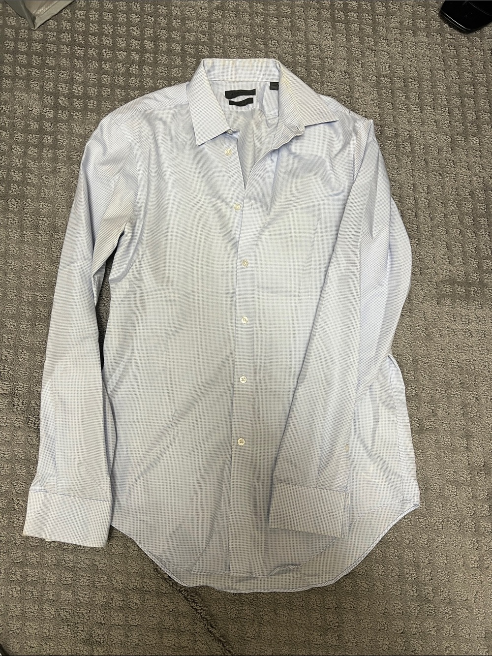 Calvin Klein Light Blue Micro-Check Dress Shirt